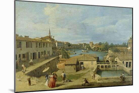 A View of Dolo on the Brenta Canal, C.1725-29-Canaletto-Mounted Giclee Print