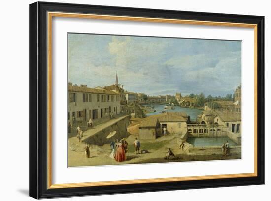 A View of Dolo on the Brenta Canal, C.1725-29-Canaletto-Framed Giclee Print