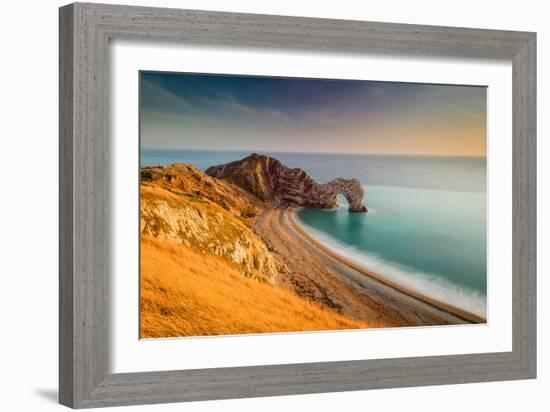 A View of Durdle Door in Dorset-Chris Button-Framed Photographic Print