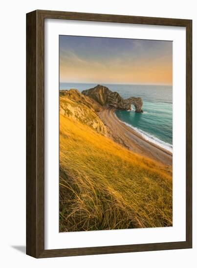 A View of Durdle Door in Dorset-Chris Button-Framed Photographic Print