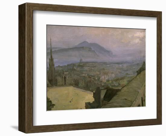 A View of Edinburgh from the Castle Looking Across the Esplanade Towards Arthur's Seat-Sir John Lavery-Framed Giclee Print