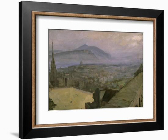 A View of Edinburgh from the Castle Looking Across the Esplanade Towards Arthur's Seat-Sir John Lavery-Framed Giclee Print