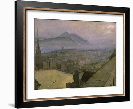 A View of Edinburgh from the Castle Looking Across the Esplanade Towards Arthur's Seat-Sir John Lavery-Framed Giclee Print