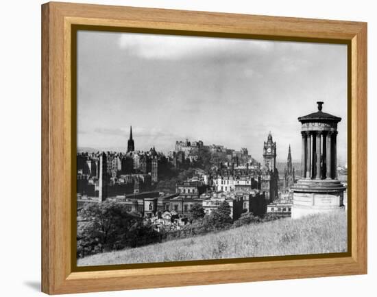 A view of Edinburgh showing the Castle, June 1947-Staff-Framed Premier Image Canvas