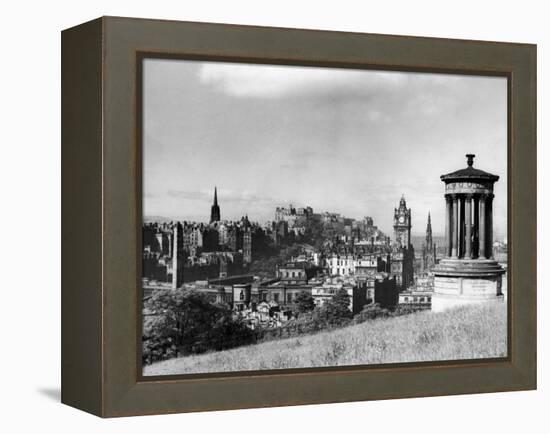 A view of Edinburgh showing the Castle, June 1947-Staff-Framed Premier Image Canvas