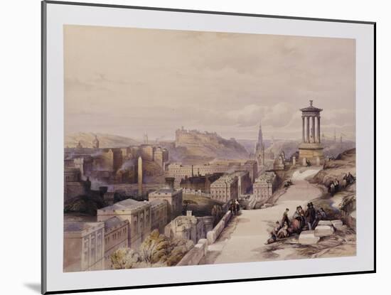 A View of Edinburgh-David Roberts-Mounted Giclee Print