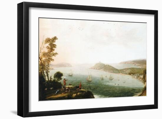 A View of Falmouth Harbour, 1678 (Oil on Canvas)-Hendrick Danckerts-Framed Giclee Print