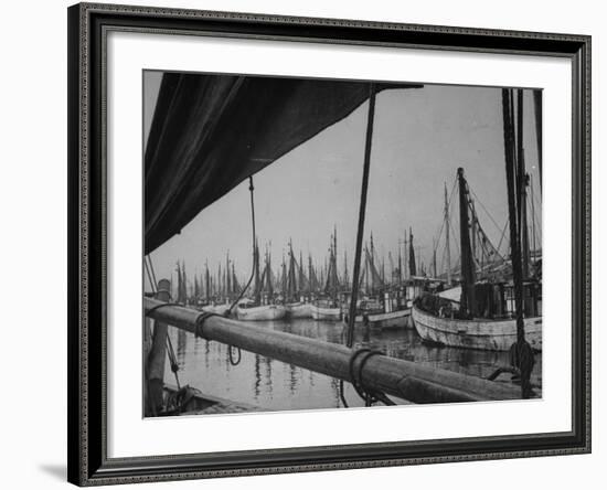 A View of Fishing Wharves in the Goteborg Harbour-Carl Mydans-Framed Premium Photographic Print