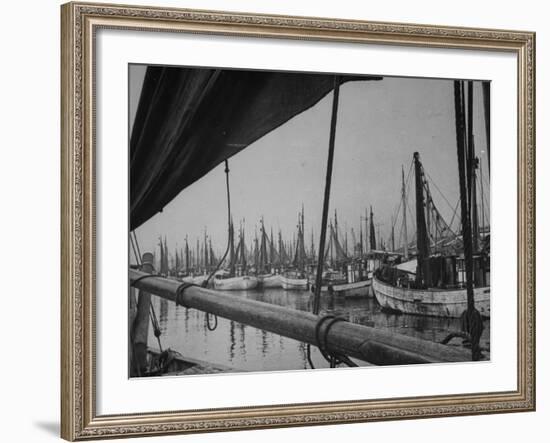 A View of Fishing Wharves in the Goteborg Harbour-Carl Mydans-Framed Premium Photographic Print