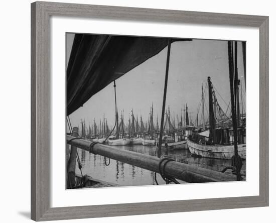 A View of Fishing Wharves in the Goteborg Harbour-Carl Mydans-Framed Premium Photographic Print