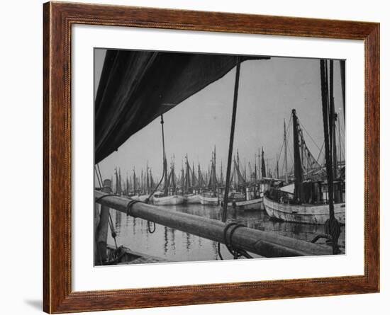 A View of Fishing Wharves in the Goteborg Harbour-Carl Mydans-Framed Premium Photographic Print