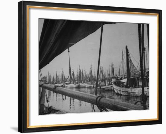 A View of Fishing Wharves in the Goteborg Harbour-Carl Mydans-Framed Premium Photographic Print