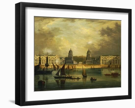 A View of Greenwich, from the River-Frederick Calvert-Framed Giclee Print