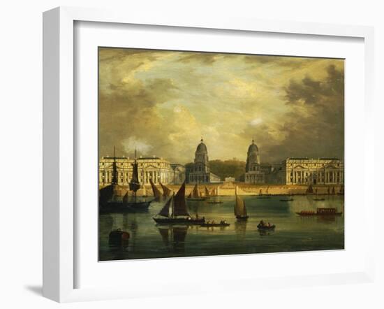 A View of Greenwich, from the River-Frederick Calvert-Framed Giclee Print