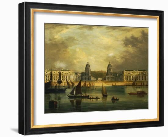 A View of Greenwich, from the River-Frederick Calvert-Framed Giclee Print