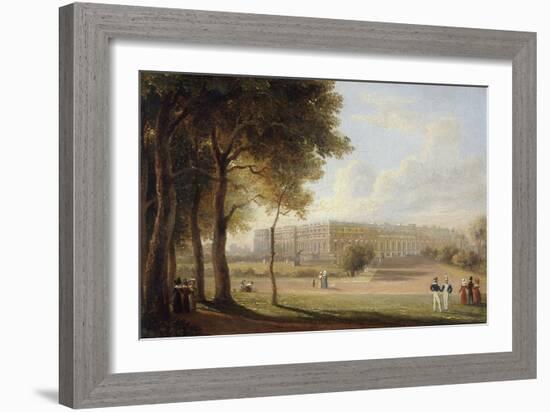 A View of Hampton Court Palace, 1827 (One of a Pair)-Henry Bryan Ziegler-Framed Giclee Print