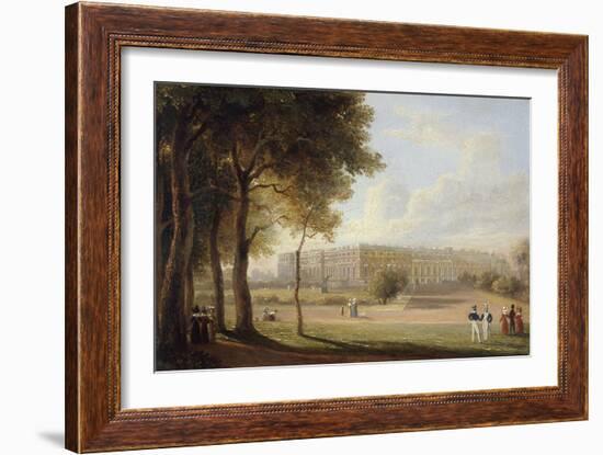 A View of Hampton Court Palace, 1827 (One of a Pair)-Henry Bryan Ziegler-Framed Giclee Print