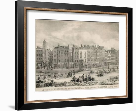 A View of High Street, Southwark, London, Being the Ancient Roadway-George The Elder Scharf-Framed Giclee Print