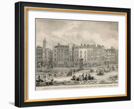 A View of High Street, Southwark, London, Being the Ancient Roadway-George The Elder Scharf-Framed Giclee Print