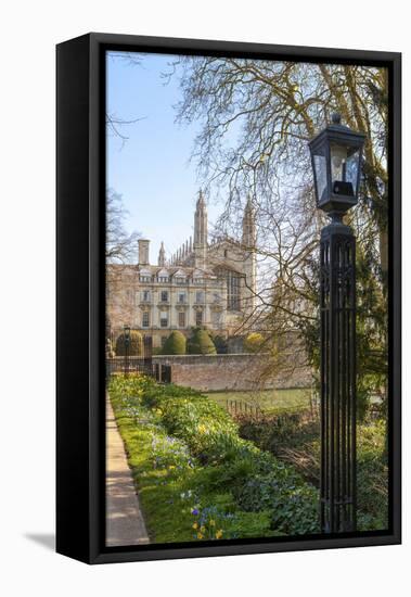 A View of Kings College from the Backs, Cambridge, Cambridgeshire, England, United Kingdom, Europe-Charlie Harding-Framed Premier Image Canvas