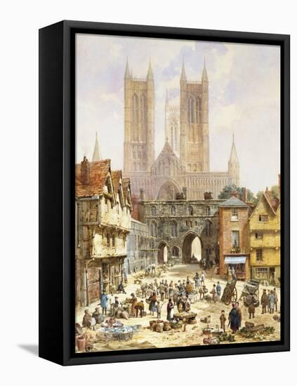 A View of Lincoln Cathedral, England-Louise J. Rayner-Framed Premier Image Canvas