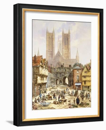 A View of Lincoln Cathedral, England-Louise J. Rayner-Framed Giclee Print