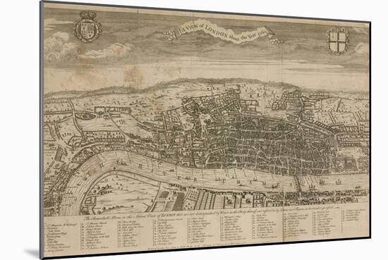 A View of London About the Year 1560-null-Mounted Premium Giclee Print