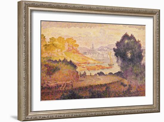 A View of Menton-Henri Edmond Cross-Framed Giclee Print