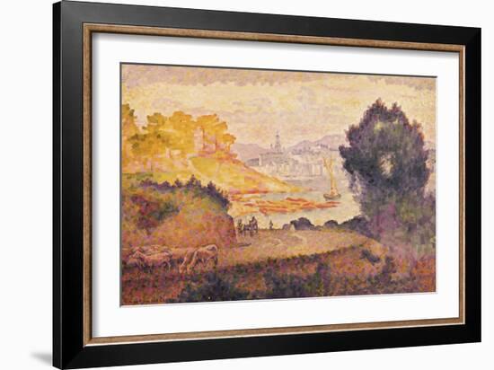 A View of Menton-Henri Edmond Cross-Framed Giclee Print