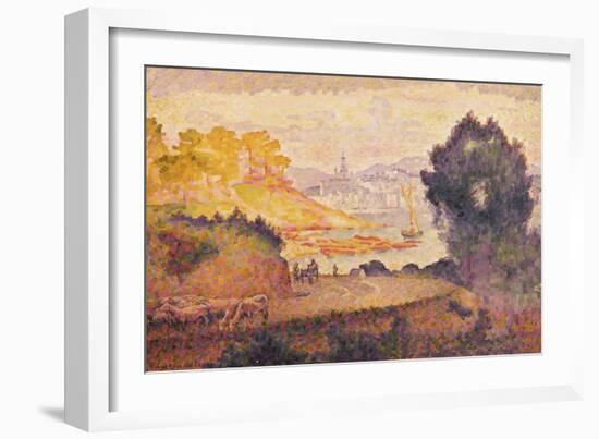 A View of Menton-Henri Edmond Cross-Framed Giclee Print