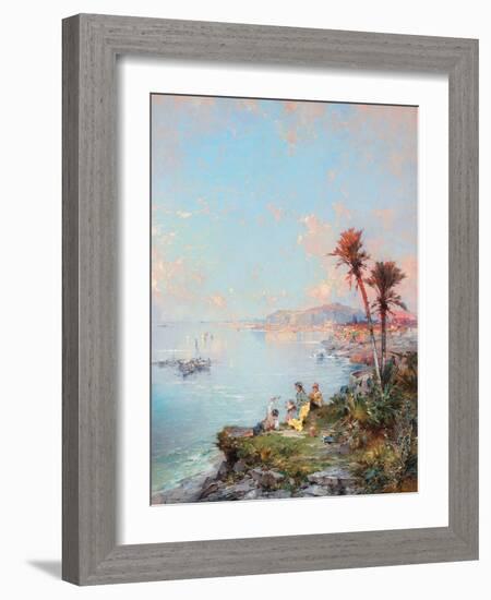 A View of Monaco (Oil on Canvas)-Franz Richard Unterberger-Framed Giclee Print