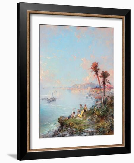 A View of Monaco (Oil on Canvas)-Franz Richard Unterberger-Framed Giclee Print