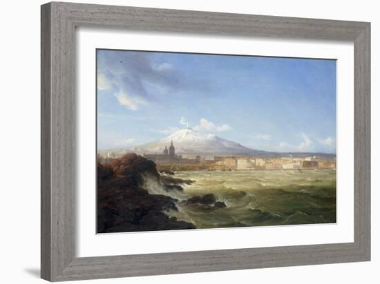 A View of Mount Etna from the Sea, 1833-Thomas Fearnley-Framed Giclee Print