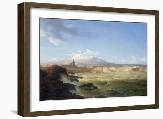 A View of Mount Etna from the Sea, 1833-Thomas Fearnley-Framed Giclee Print