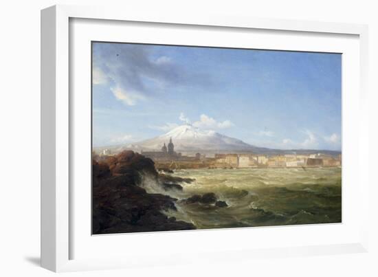 A View of Mount Etna from the Sea, 1833-Thomas Fearnley-Framed Giclee Print