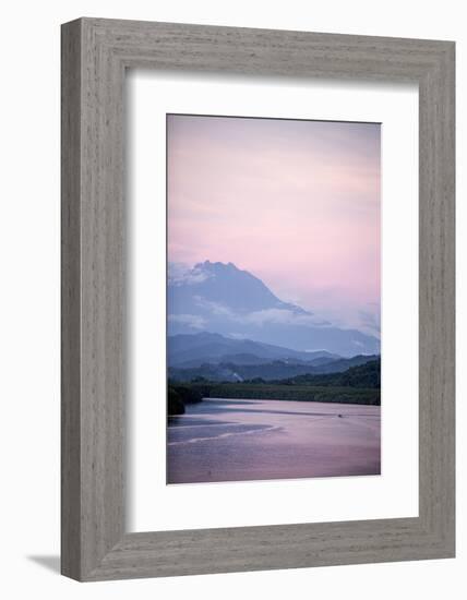 A View of Mount Kinabalu over Menkabong River-James Morgan-Framed Photographic Print