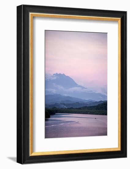 A View of Mount Kinabalu over Menkabong River-James Morgan-Framed Photographic Print