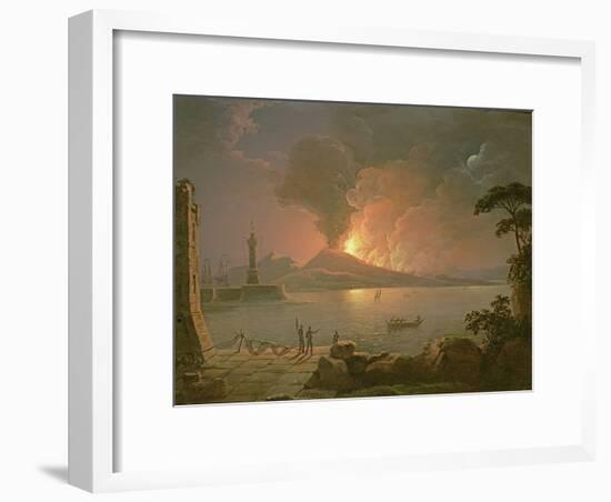 A View of Mount Vesuvius Erupting-Abraham Pether-Framed Premium Giclee Print