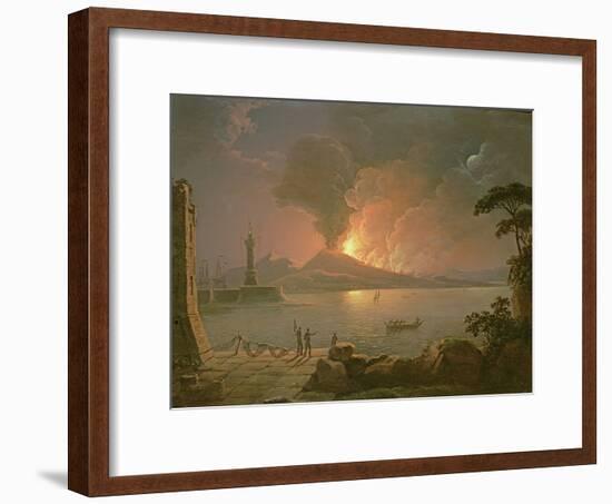 A View of Mount Vesuvius Erupting-Abraham Pether-Framed Premium Giclee Print