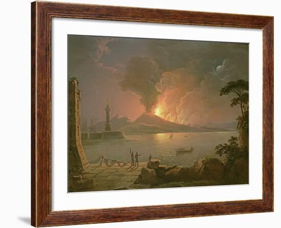 A View of Mount Vesuvius Erupting-Abraham Pether-Framed Giclee Print