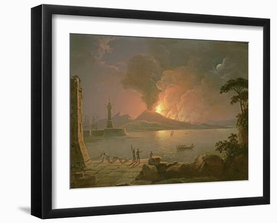 A View of Mount Vesuvius Erupting-Abraham Pether-Framed Giclee Print