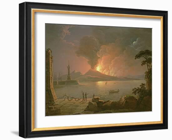 A View of Mount Vesuvius Erupting-Abraham Pether-Framed Giclee Print