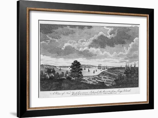 A View of New York, Governors Island, the River from Long Island-A. Hamilton, Jr.-Framed Giclee Print