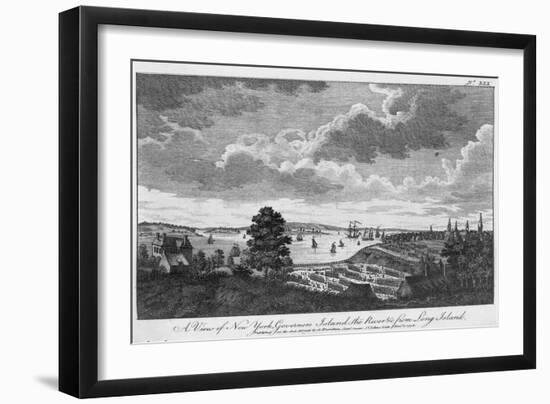 A View of New York, Governors Island, the River from Long Island-A. Hamilton, Jr.-Framed Giclee Print