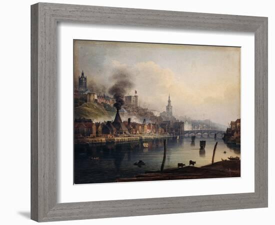 A View of Newcastle from the River Tyne-English School-Framed Giclee Print