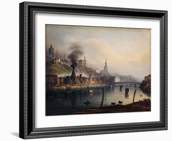 A View of Newcastle from the River Tyne-English School-Framed Giclee Print