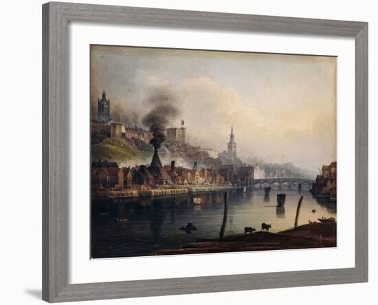 A View of Newcastle from the River Tyne-English School-Framed Giclee Print