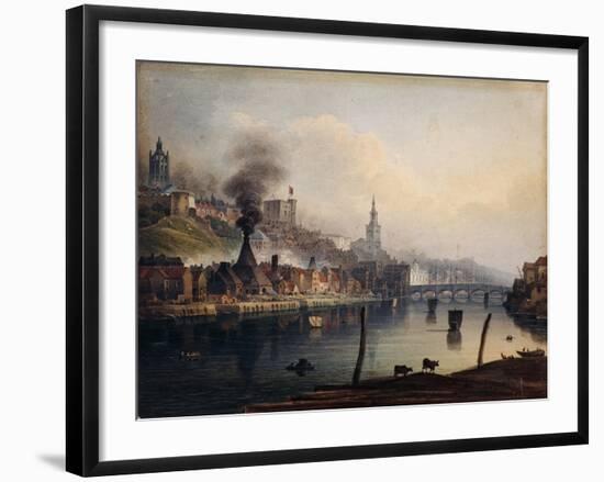 A View of Newcastle from the River Tyne-English School-Framed Giclee Print