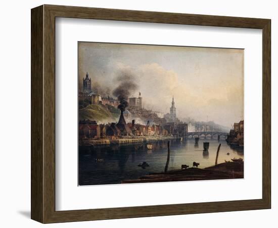 A View of Newcastle from the River Tyne-English School-Framed Giclee Print
