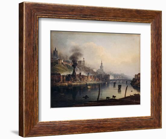 A View of Newcastle from the River Tyne-English School-Framed Giclee Print